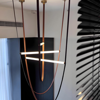 Pendentif ceinture d'art moderne Designer minimaliste italien Grande Villa linéaire pendentif LED barre comptoir ligne lumière