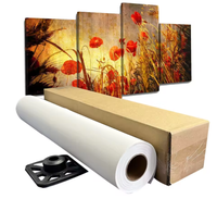 Rollo de Lienzo de Poliéster Imprimible de 252 g/m², Mate, Impermeable, para Impresora de Inyección de Tinta con Pigmentos, Compatible con EPSON, CANON, HP