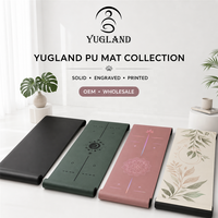 Tapis de yoga en caoutchouc PU lisse haute performance, couleur personnalisée, anti-déchirure, pour HIIT et salle de sport, vente en gros