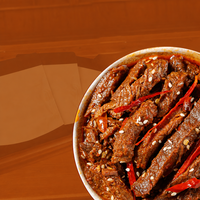 Snack de Carne de Res Picante Fría, Tiras Sazonadas Mala Estilo Braised y Stir-Fried, Alto en Proteínas, Fabricante a Granel, Venta al por Mayor, OEM, Exportación