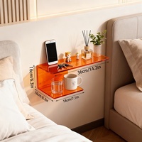 Étagère murale en acrylique pour chambre à coucher, support fixe orange, best-seller