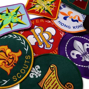 Écussons scouts personnalisés en gros patchs de broderie scout garçon et fille en fer pour vêtements