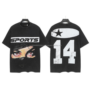 Vente en gros de T-shirts d'été pour hommes, style boxe, vintage, col rond, style streetwear, 100% coton tricoté, style Hell - Product Image 1