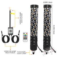 EDV-OMO 2 Piezas de Luces LED RGB para Asta de Bandera de 1 Pie, 12V, 1 Año de Garantía, Nuevas para Todoterreno, ATV/UTV/Camioneta/RZR/Buggy Minero