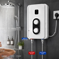 Chauffe-eau électrique instantané domestique transfrontalier en aluminium moulé sous pression avec protection contre les fuites et pompe de surpression