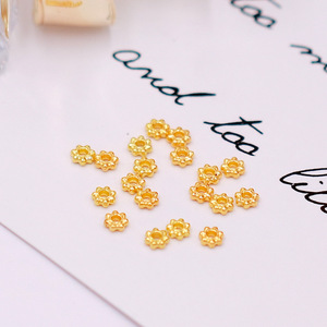 Gold Silver Snowflake Spacer Beads 4mm <b>Metal</b> Plated DIY Jewelry Accessories For <b>Bracelets</b> Hairpins Ornaments - Product Image 4