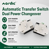 Commutateur de transfert automatique AORDIC, double alimentation 2P monophasé 220V, interrupteur de contrôle de coupure de courant ATS domestique