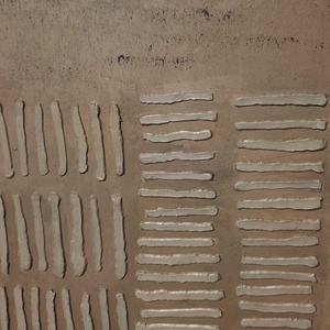 Peinture acrylique murale abstraite à lignes géométriques, motif nature morte, tons neutres brun et gris-taupe, sur toile, pour décoration maison et hôtel - Product Image 5