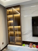 Armoire moderne en bambou écologique pour salon et chambre à coucher, imperméable et ignifuge, installation facile, garantie de 3 ans