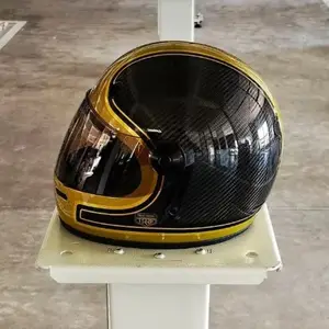 2024TRRF Italian Brand Retro Motorcycle Carbon Fiber Helmet Locomotive Pedals Retro Full Coverage Helmet
