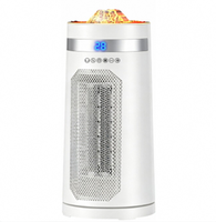 Chauffage d'appoint en céramique PTC avec humidificateur et télécommande, flamme 3D simulée, chauffage électrique de bureau pour la maison et le bureau