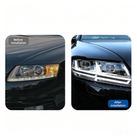 Ensemble de phares modifiés Audi A6/C6 2008-2011 avec feux de jour à LED, éclairage dynamique, laser directionnel 12V 6000 Lumens
