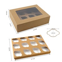 Boîte à tartelettes au chocolat 6/12 trous en carton blanc avec fenêtre transparente pour mariage et fête