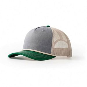 Casquette Trucker en Maille Vierge à 5 Panneaux Personnalisable, Profil Haut, Snapback Personnalisé avec Cordon, Tendance Mode Estivale, Vente en Gros - Product Image 1