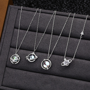 Mặt dây chuyền nữ trang bạc 925 thời trang hình hành tinh sao băng đá mặt trăng cao cấp - Product Image 2