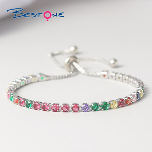 Hot Selling New High Quality Adjustable Zircon <b>Copper</b> <b>Bracelet</b> <b>for</b> <b>Women</b> Trendy Fashion Colorful Crystal Chain - Product Image 4