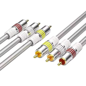 Câbles <span class=keywords><strong>Rca</strong></span> de haute qualité Audio de voiture plaqué or Terminal alliage extérieur brillant fil de cuivre nu 3rca câble Audio pour DVD - Product Image 2