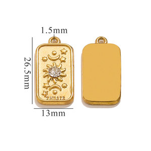 Bijoux personnalisés en acier inoxydable 316L, pendentifs et breloques tendance, cartes de tarot 3D pour la création de bracelets et colliers. - Product Image 4