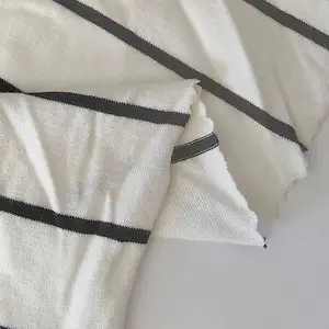 Hot Sale 32S Yarn Dyed Single Jersey 60%Cotton 40%Polyester Stripe Fabric For T-Shirt