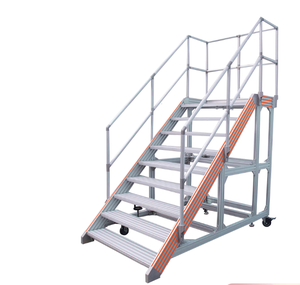 Plateforme de travail portable en aluminium avec escalier industriel et garde-corps de sécurité pour la vente en gros - Product Image 5