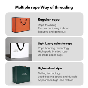 Có thể tái chế tùy chỉnh in logo màu hồng các tông túi giấy quà tặng sang trọng mua sắm túi giấy với Ribbon xử lý với logo riêng của bạn - Product Image 3