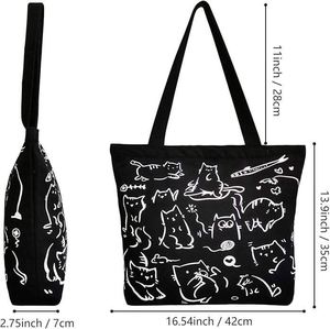 Sac fourre-tout en toile robuste de 12 oz pour femmes, imprimé avec un logo personnalisé, recyclable, grand sac de plage, sac de shopping réutilisable pour offrir en cadeau - Product Image 3