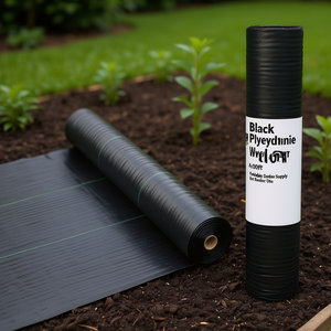 Telo Pacciamante Nero in Polietilene 4x100ft Pieghevole per Giardino e Uso Esterno - Product Image 2