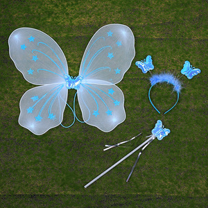 YIWU Factory Party Wonder Fairy puntelli di Halloween bambina Glitter angelo ala <span class=keywords><strong>per</strong></span> bambini farfalla fata ala Costume bambini - Product Image 1