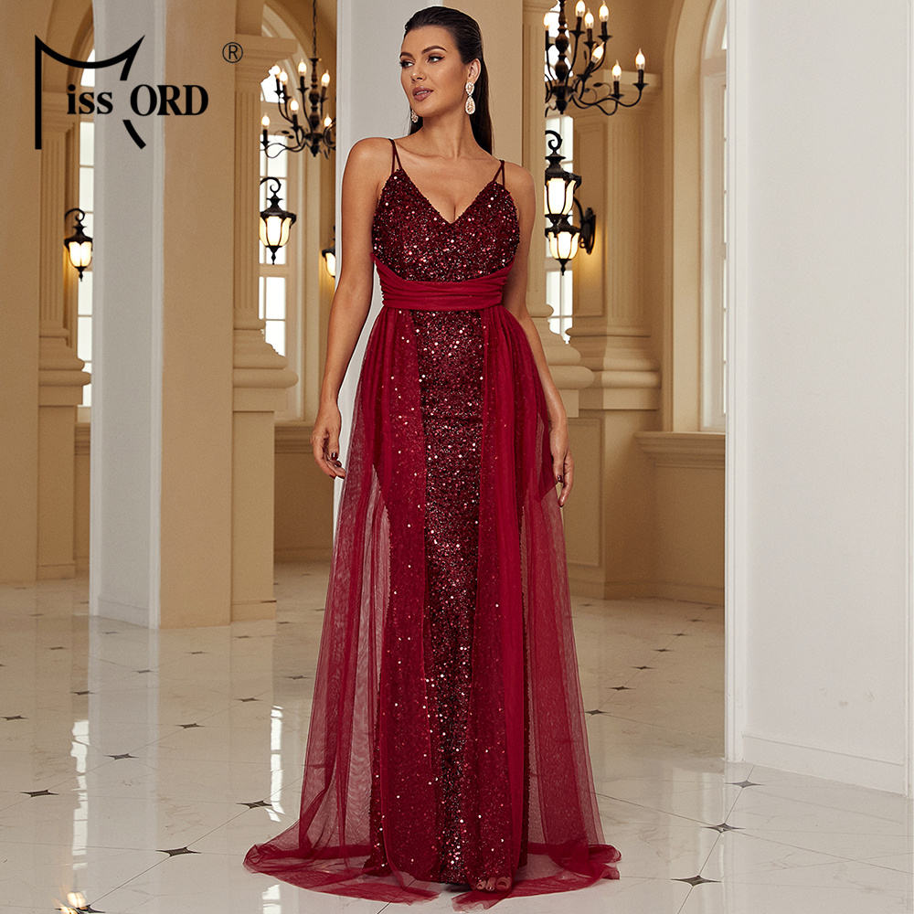 dress gown red glitter