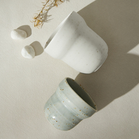 Tasses à thé et mugs à café en céramique et porcelaine de haute qualité, style nordique, 160/210/320 ml, bleu et blanc créatifs, uniques, sans anse, pour café