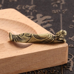 Statuette miniature de <span class=keywords><strong>Bouddha</strong></span> couché en laiton électroplaqué pour collection d'art et cadeau décoratif - Product Image 1
