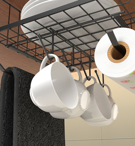 GG166-cesta de almacenamiento de Metal debajo del armario, organizador de cocina, mesa, dormitorio, estante de alambre, cestas de almacenamiento colgantes - Product Image 4