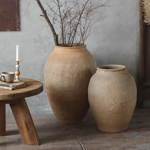 Vintage Rustic European Style Home Garden Decorative Terracotta Pottery <strong>Bud</strong> <strong>Vases</strong> Ceramic Flower <strong>Vase</strong> - Product Image 1