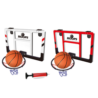 Set Ring Basket Mini Transparan PC untuk Pintu/Dinding, Permainan Tembak-tembakan Dalam Ruangan untuk Anak-anak dengan Bola & Pompa Udara, 2 Pilihan Warna