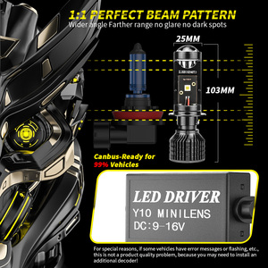 เลนส์โปรเจคเตอร์ไฟหน้า LED ขนาดเล็ก<span class=keywords><strong>2023</strong></span> Y10 H7 H4 RHD LHD focos 60W 6000LM คุณภาพสูง6000K 12V แรงดันไฟฟ้า - Product Image 4