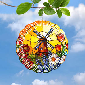 Carillon éolien décoratif suspendu en acier inoxydable, nouveau, coloré, rotatif 3D, pour <span class=keywords><strong>jardin</strong></span> - Product Image 3