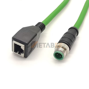Adaptador de Conector Hembra RJ45 a M12 Codificado X y D, 0.75m, 4 Pines, Impermeable, con Fijación Frontal, Divisor de Cable - Product Image 3