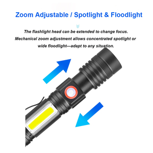 Đèn pin chiến thuật thể thao T6 COB LED siêu sáng với logo laser độ sáng cao, tầm xa và hiệu suất phát sáng cao - Product Image 5