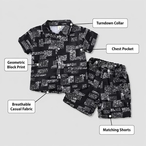 Vêtements pour enfants en gros, ensemble deux pièces décontracté pour garçons, été, sport, mode enfant, dessin animé, manches courtes, tenue pour bébé - Product Image 2