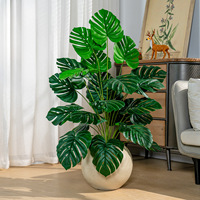 Plante artificielle Monstera Deliciosa en pot, grande plante tropicale d'intérieur pour le salon, décoration moderne de la maison