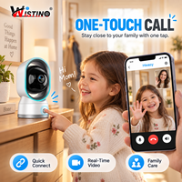 Wistino WiFi Security Camera Indoor 355 Pan-Tilt Two-Way Video Call Crying Detection Night Vision Motion Detection Baby Monitor