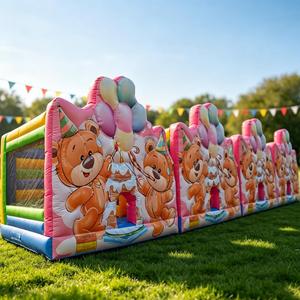 Toboggan gonflable pour enfants, unité de jeu gonflable imprimée ours, bâche en PVC commercial de 0,55 mm pour location de fêtes d'<span class=keywords><strong>anniversaire</strong></span> en extérieur - Product Image 1