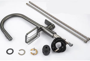 Robinet de cuisine en zinc <span class=keywords><strong>à</strong></span> tirette, robinet de cuisine extractible, robinet d'eau chaude et froide, robinet d'évier, vente en gros - Product Image 5