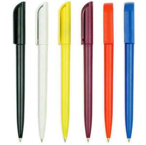 Stylo bille promotionnel pas cher en gros, 0,5 mm, logo personnalisé, stylo en plastique pour hôtel, encre bleue/noire - Product Image 1