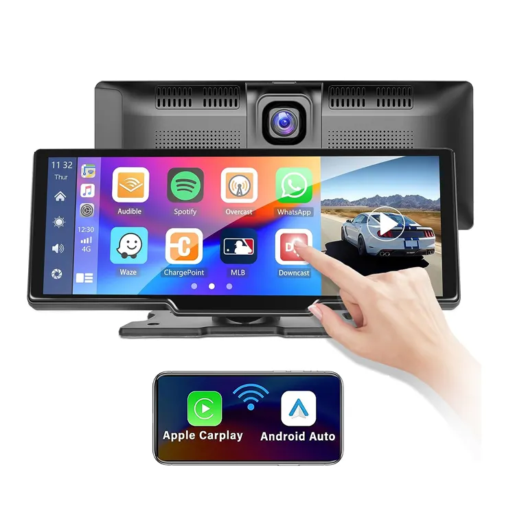 10.26 Inch Universal Carplay Car Monitor Screen GPS For Apple Android Auto Car Player Portable Carplay With Camera