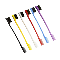 Outils de cheveux personnalisés en gros perruque de dentelle brosse à cheveux de bébé Pintail peigne à sourcils double face 3 en 1 brosse de contrôle des bords avec logo