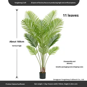 Grand palmier artificiel en plastique vert <span class=keywords><strong>Areca</strong></span> en pot, <span class=keywords><strong>plante</strong></span> d'intérieur sur pied, fougère bonsaï 100-200 cm, décoration d'intérieur - Product Image 6