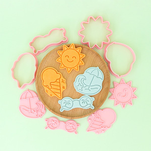 Ensemble de <span class=keywords><strong>d</strong></span>écoupoirs à biscuits en plastique 3D en forme de dessins animés de la série Sun, pour biscuits gaufrés façon argile DIY - Product Image 3