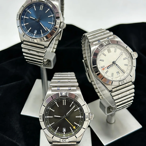 นาฬิกาโครโนกราฟแบบกลไกสไตล์ BLS, ขนาด 40 มม., แสดงเวลาสองระบบ 4 เข็ม GMT, สายแบบ <span class=keywords><strong>Bullet</strong></span> Bracelet, หน้าปัดเรืองแสง, กล่องของขวัญแท้ - Product Image 2