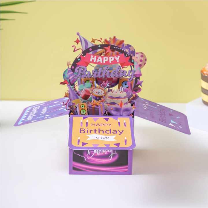Happy Birthday 3D Pop up Surprise Box Greeting Card Paper Art Gift ...